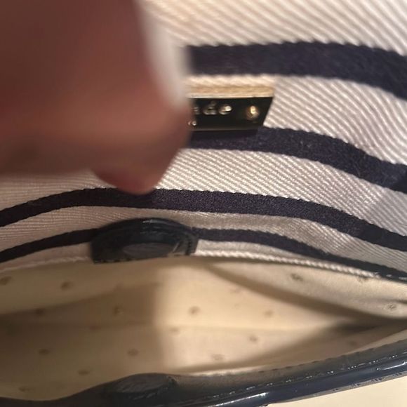 Kate Spade 2 Park Avenue Leather Handbag Purse Nautical Red White Blue Pristine - Picture 3 of 15